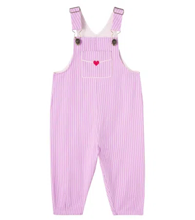 Konges Sløjd Konges Slojd Baby Lettre Striped Cotton Overalls