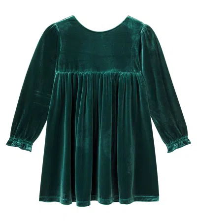 Konges Sløjd Kids' Konges Slojd Bow-detail Velvet Dress In Animal Print