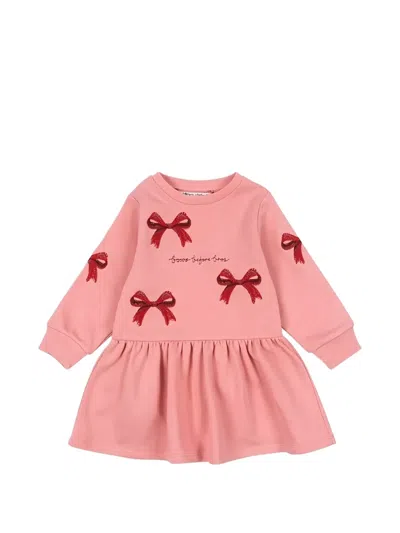 Konges Sløjd Kids' Bow Embroidered Dress In Pink