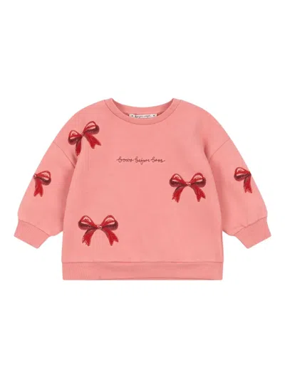 Konges Sløjd Babies' Bow Embroidered Top In Pink