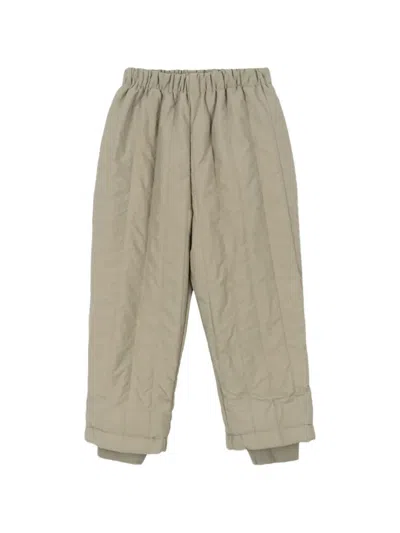 Konges Sløjd Kids' Button Quilted Trousers In Green