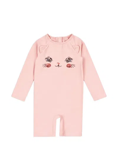 Konges Sløjd Kids' Cat-print Swimsuit In Pink