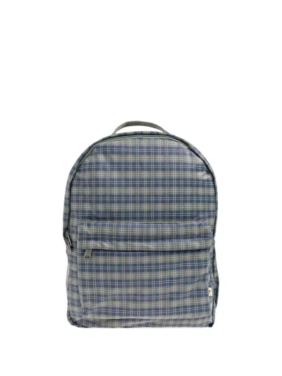 Konges Sløjd Kids' Checked-pattern Backpack In Blue