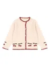 Konges Sløjd Cherry Embroidered Cardigan In Neutral