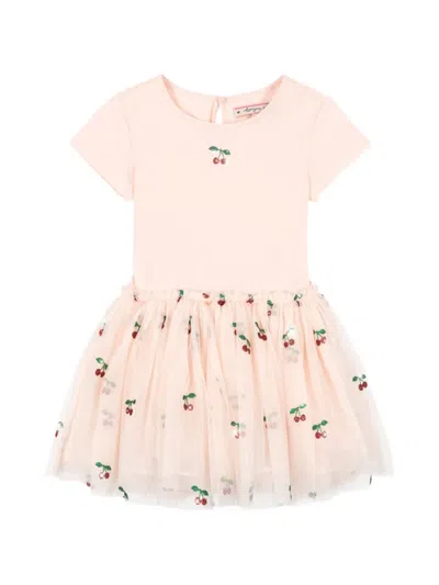 Konges Sløjd Kids' Cherry-embroidered Dress In Pink