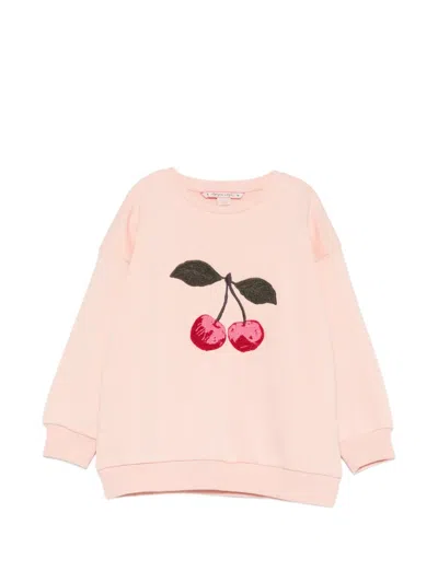 Konges Sløjd Kids' Cherry-embroidered Sweatshirt In Pink