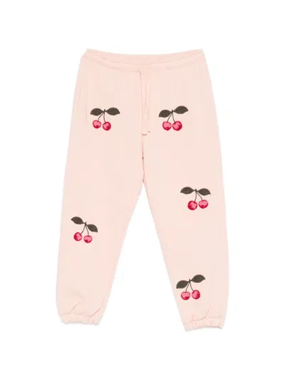 Konges Sløjd Kids' Cherry-embroidered Trousers In Pink