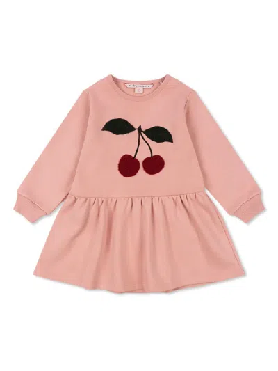 Konges Sløjd Babies' Cherry-embroidery Dress In Pink