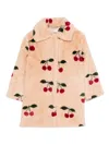 Konges Sløjd Cherry-motif Faux Fur Coat In Neutral