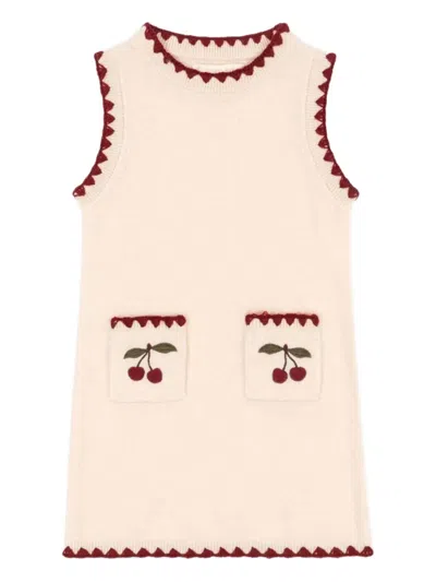 Konges Sløjd Babies' Cherry Pocket Trim Dress In Neutral