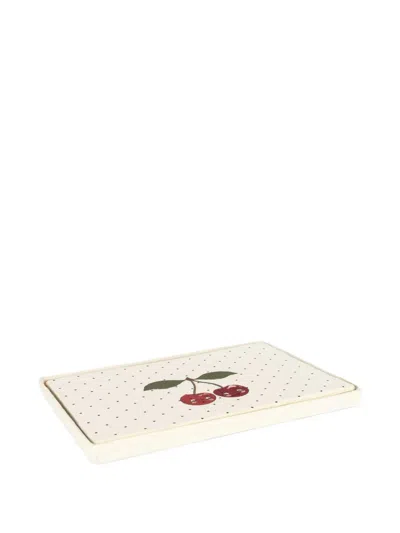 Konges Sløjd Babies' Cherry Polka Dot Storage Basket In Neutral