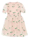 Konges Sløjd Cherry-print Short-sleeved Dress In Pink