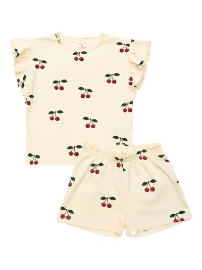 Konges Sløjd Babies' Cherry-print Shorts In 中性色
