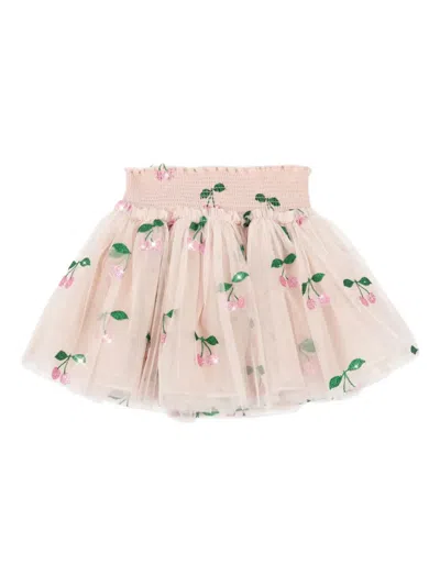Konges Sløjd Babies' Cherry Print Smocked Skirt In Pink
