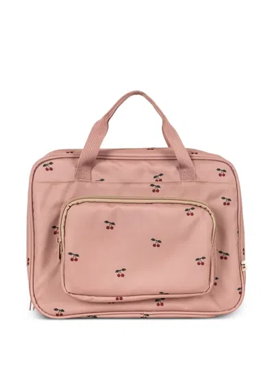 Konges Sløjd Kids' Cherry-print Holiday Essentials Bag In Pink