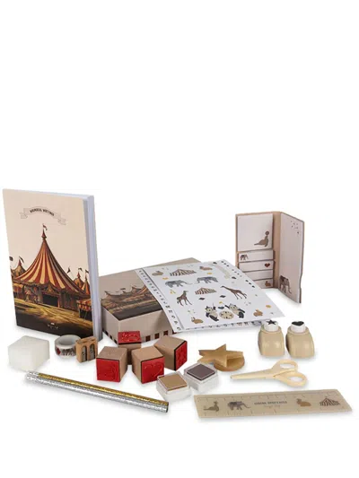 Konges Sløjd Kids' Circus Stationery Set In Neutrals