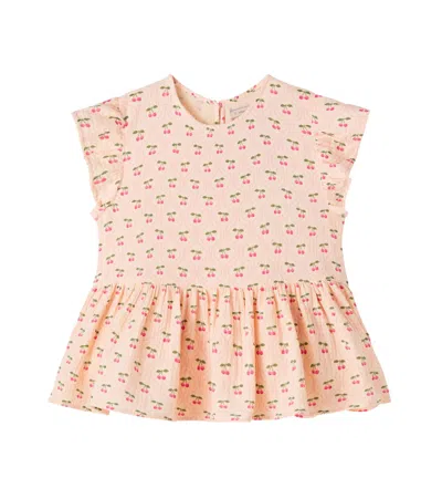 Konges Sløjd Kids' Coco Printed Cotton Top In Neutral