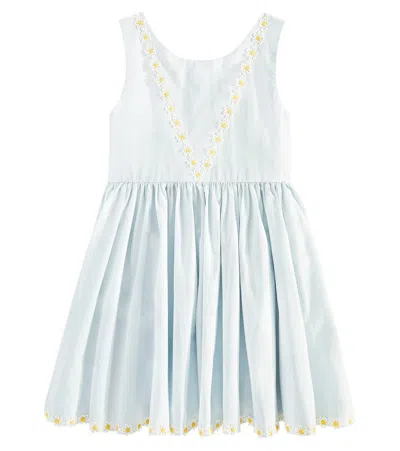 Konges Sløjd Babies' Daisy Cotton Dress In Blue