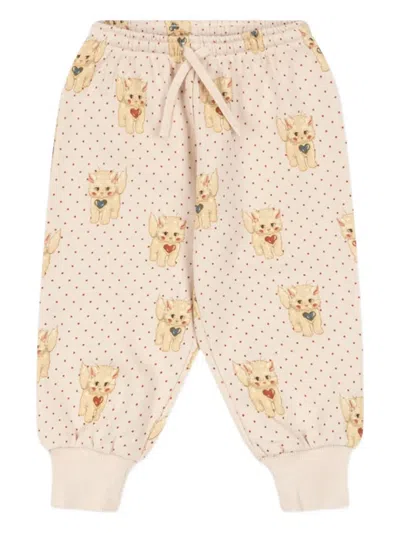Konges Sløjd Kids' Drawstring Polka Dot Trousers In Neutral