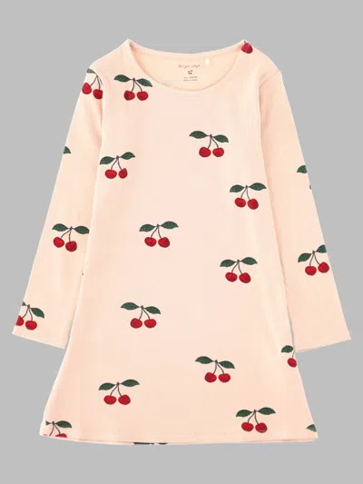Konges Sløjd Ella Girls Organic Cotton Mini Dress In Gold