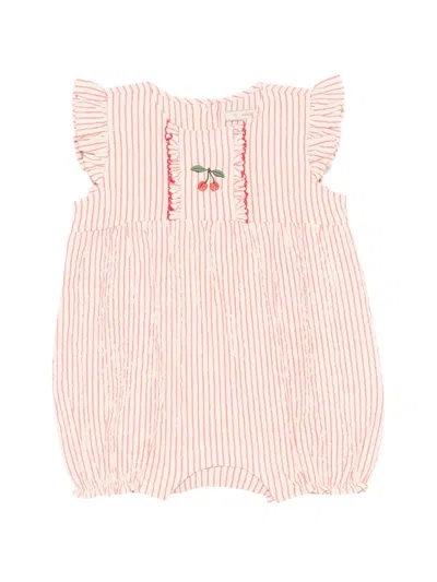 Konges Sløjd Ellie Frill Cherry-embroidered Ruffled Romper