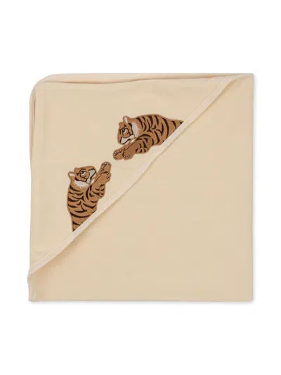 Konges Sløjd Kids' Embroidered-design Bath Towel In Neutrals