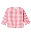 Konges Sløjd Konges Slojd Embroidered Gingham Cotton Jacket In Pink