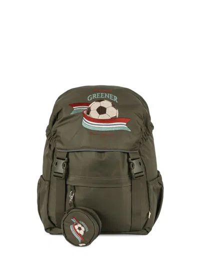 Konges Sløjd Kids' Embroidered Motif Backpack In Green