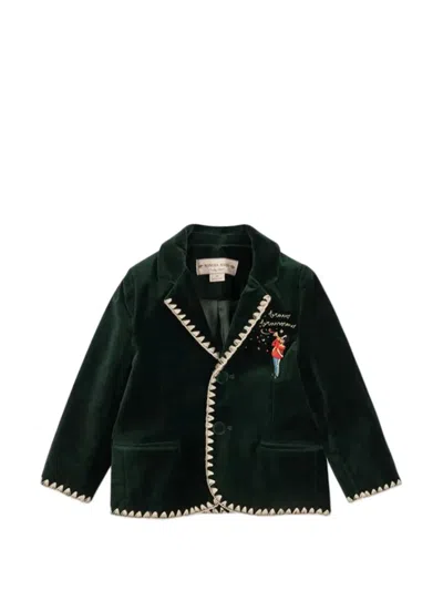 Konges Sløjd Kids' Embroidery Trim Blazer In Green