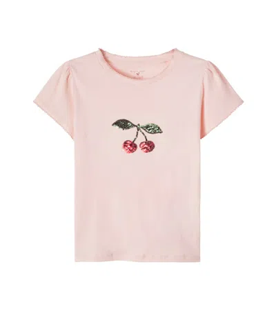 Konges Sløjd Kids' Famo Sequined Cotton Jersey T-shirt In Pink