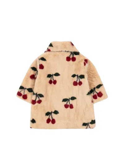 Konges Sløjd Faux-fur Plush Raincoat In Pink