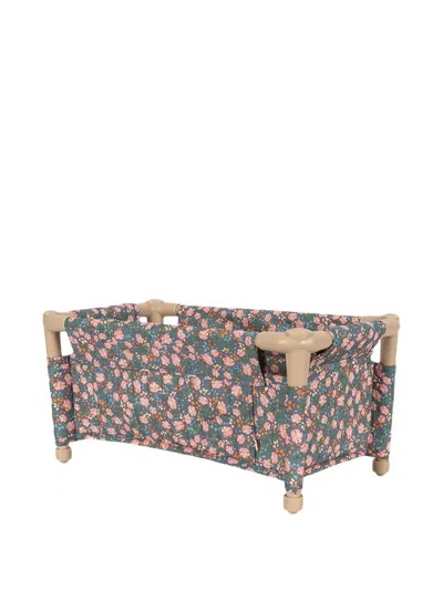Konges Sløjd Floral Doll Travel Bed In Blue