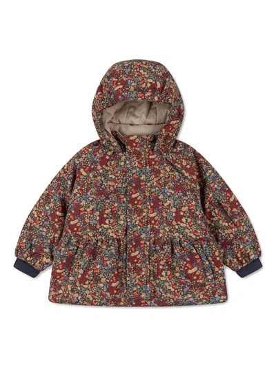 Konges Sløjd Kids' Floral-print Jacket In Brown