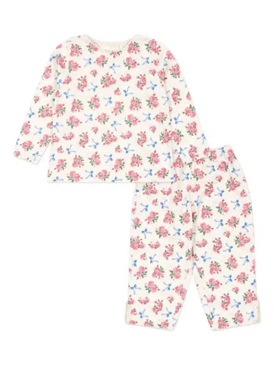 Konges Sløjd Kids' Floral-print Trouser Set In Neutral