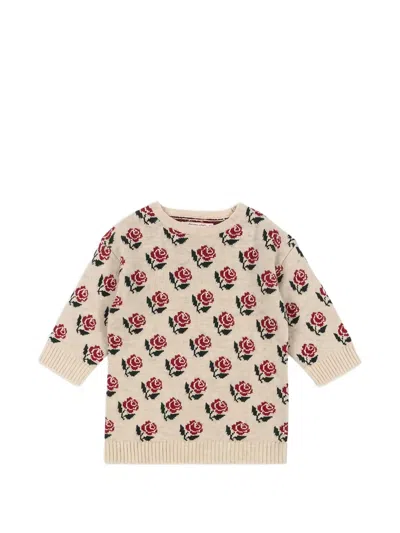 Konges Sløjd Kids' Floral-print Sweater In Gray