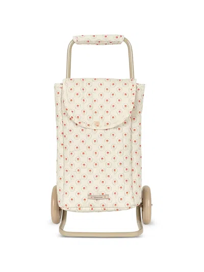 Konges Sløjd Kids' Floral-print Toy Trolley In Neutral