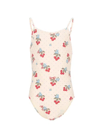 Konges Sløjd Kids' Frago Polka-dot Swimsuit In Neutral
