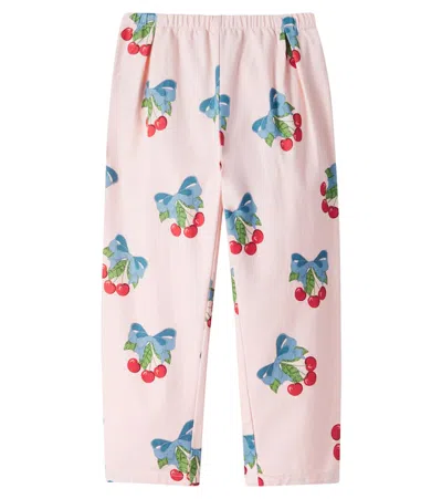 Konges Sløjd Kids' Frankie Cotton Twill Straight Pants In Pink