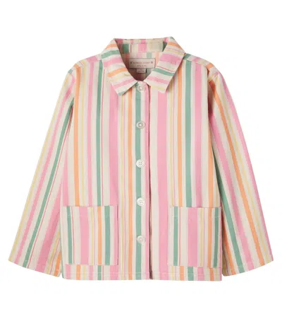 Konges Sløjd Kids' Frankie Striped Cotton Twill Jacket In Multi