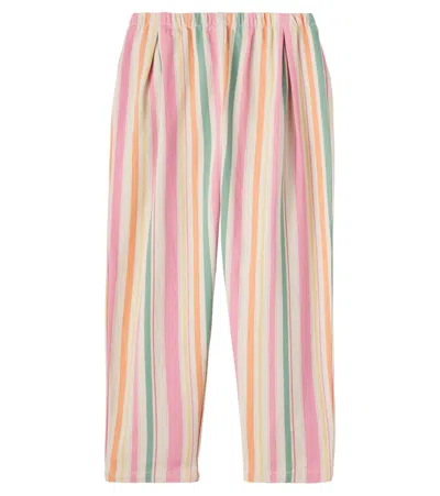 Konges Sløjd Kids' Frankie Striped Cotton Twill Straight Pants In Multi