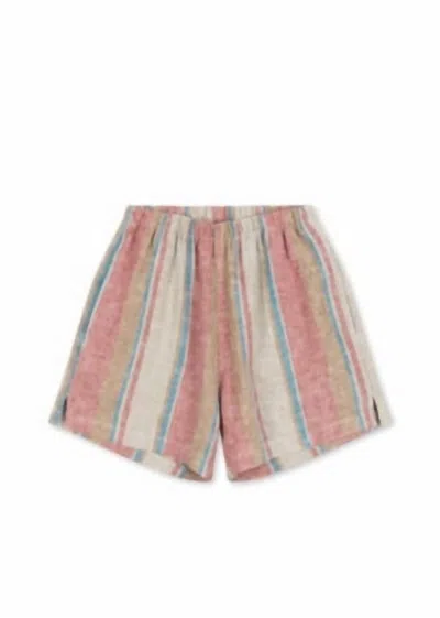 Konges Sløjd Kids' Girl's Venice Shorts In Stripes In Pink