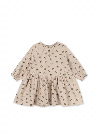 Konges Sløjd Kids' Girls Coco Dress In Bows In Brown