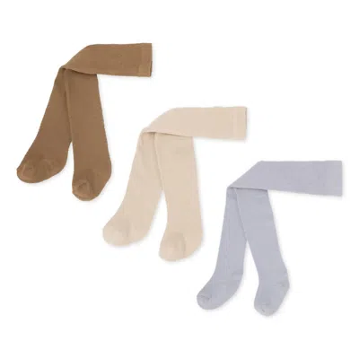 Konges Sløjd Kids' Girls Pointelle Tights - 3-pack In Brown In Burgundy