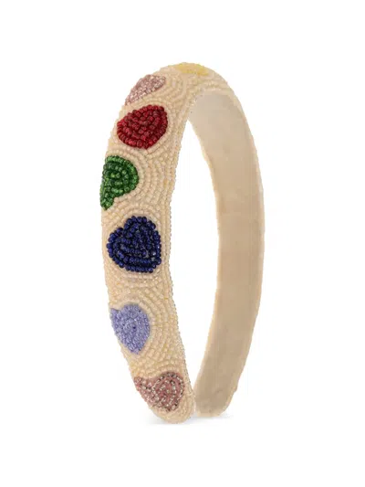 Konges Sløjd Kids' Heart Bead-embellished Headband In Neutrals