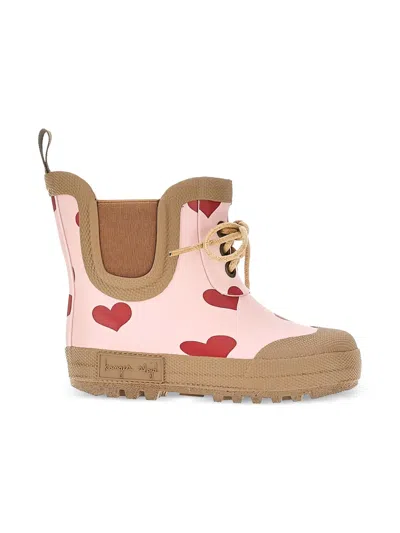 Konges Sløjd Babies' Heart Lace-up Boots In Pink