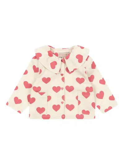 Konges Sløjd Babies' Heart-print Jacket In Neutrals