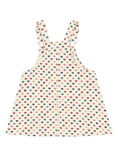Konges Sløjd Kids' Heart-print Pinafore Dress In Multi
