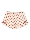 Konges Sløjd Heart-print Tie-detail Shorts In Brown