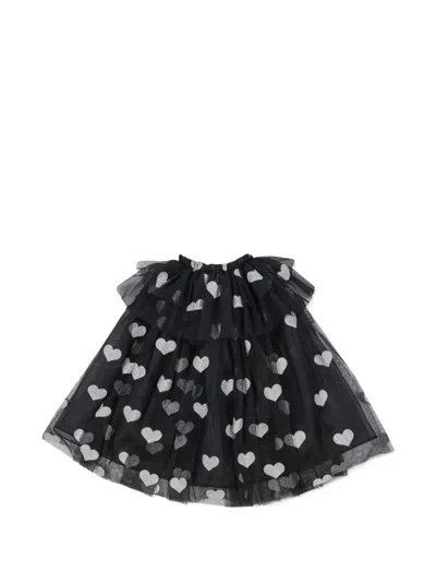 Konges Sløjd Kids' Heart-print Tulle-cape Costume In Black