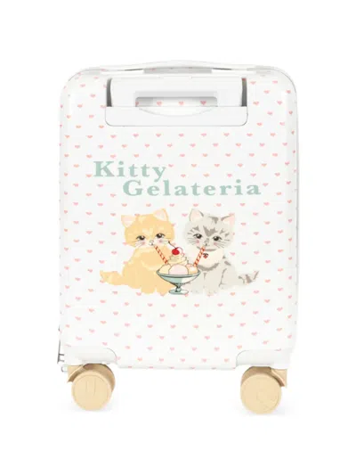 Konges Sløjd Heart-print Cat-graphic Suitcase In White